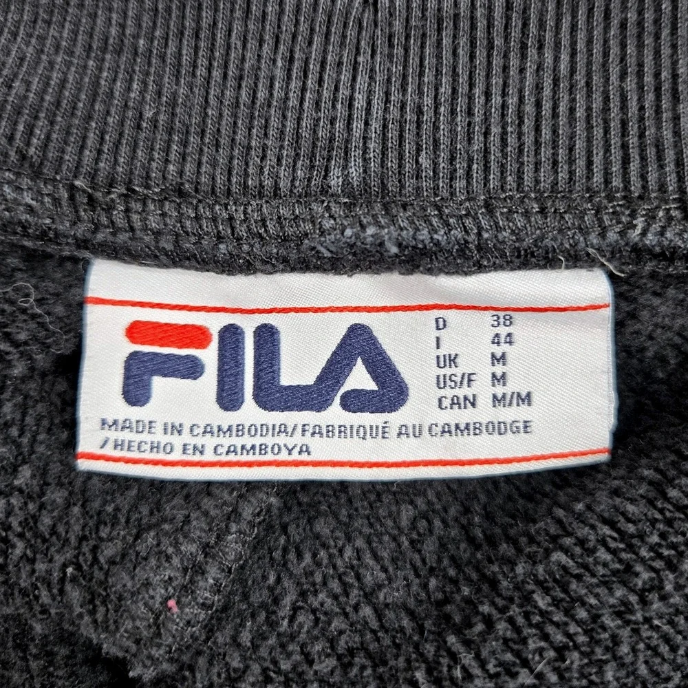 FILA Sweatpants‎ Joggers Black Cotton Blend Logo Athleisure Medium Running Cross